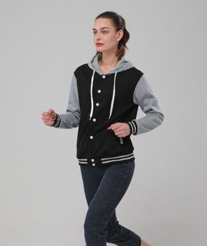 ZITY Women's Plus Size Long Sleeve Button Up Casual Hoodie-DUWHD05075|Zitysports