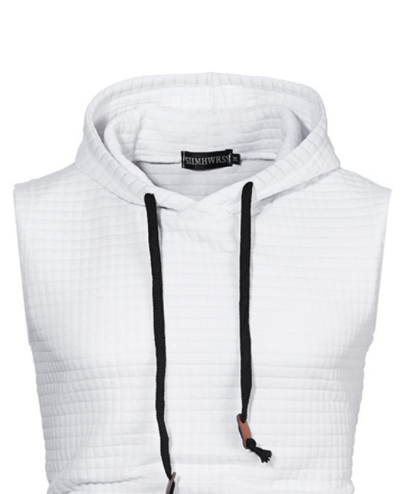 ZITY Men's Plus Size  Solid Color Sleeveless Hoodie-DUMMG05201|Zitysports