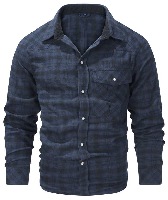 ZITY Men's Button Down Long Sleeved Plaid Flannel Shirt-DUMLT05319|Zitysports