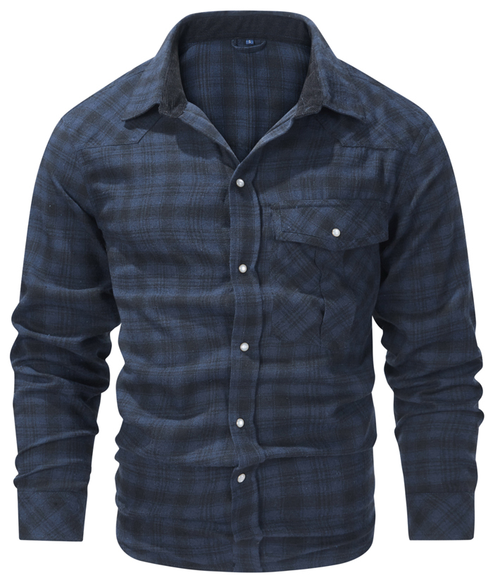ZITY Men's Button Down Long Sleeved Plaid Flannel Shirt-DUMLT05319|Zitysports