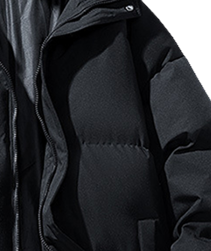 ZITY Men's Full Zipper Solid Color Puffer Jacket-DUMCO05528