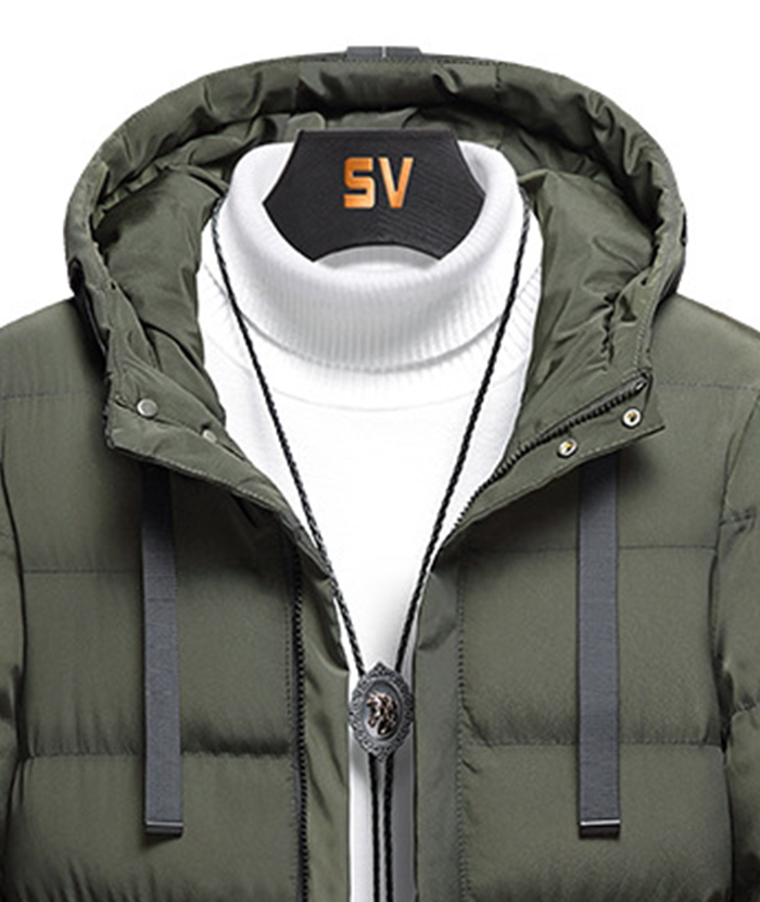 ZITY Men's Full Zipper Hooded Puffer Jacket-DUMCO05579