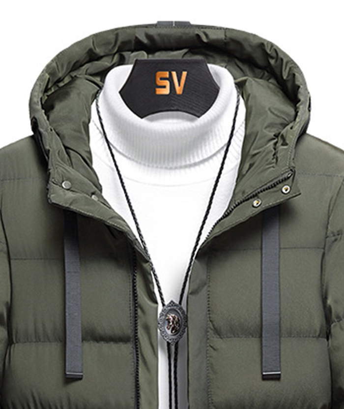 ZITY Men's Full Zipper Hooded Puffer Jacket-DUMCO05579