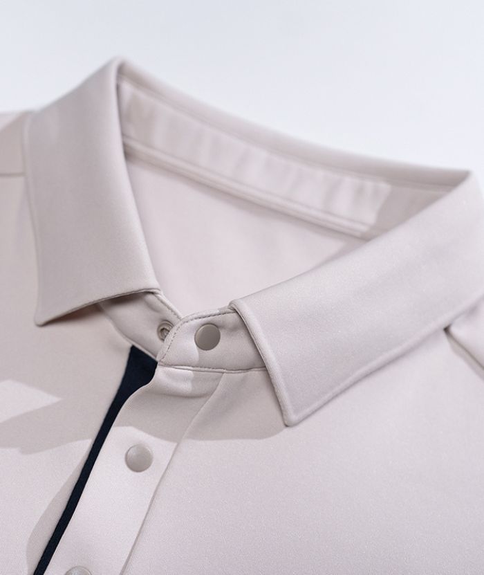 ZITY Men's Long Sleeve Solid Color Polo Shirt-8907