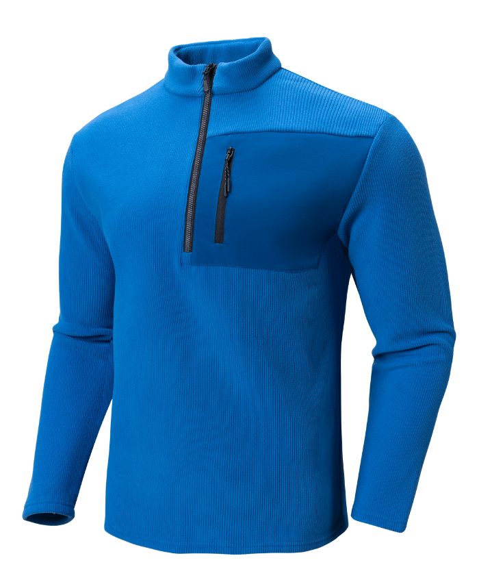 ZITY Men's Long Sleeve Quarter Zip Sports Polo Shirt-88188