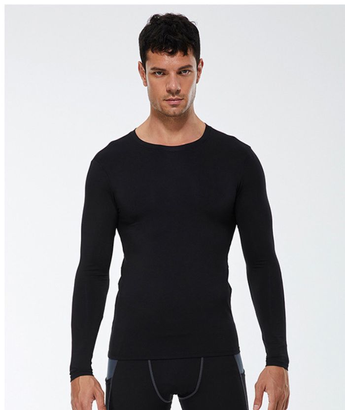 ZITY Men's Long Sleeve Round Neck Compression T-Shirt-DUMLS05951