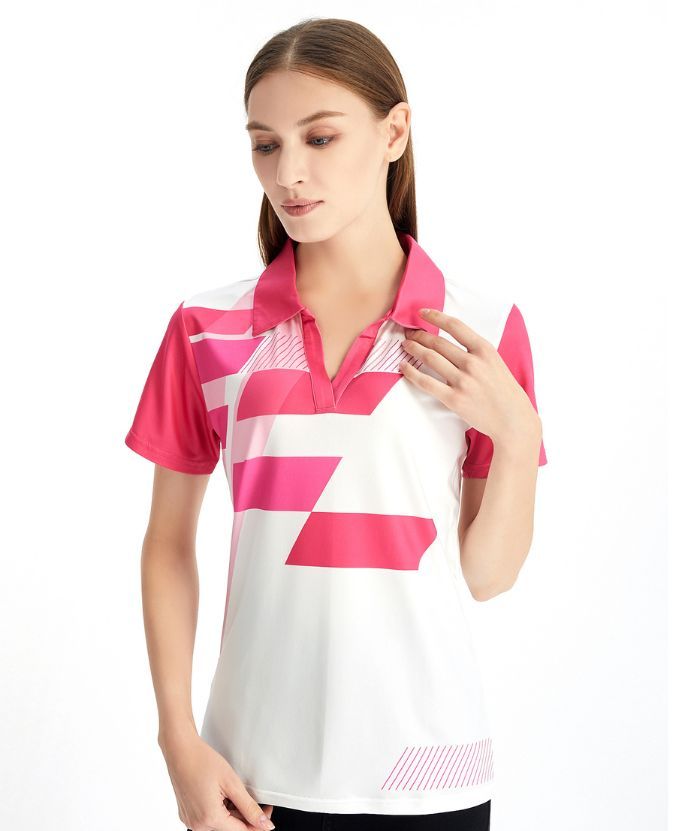 ZITY Women's Slim Fit V Neck Golf Polo Shirt-CFWZZ00034