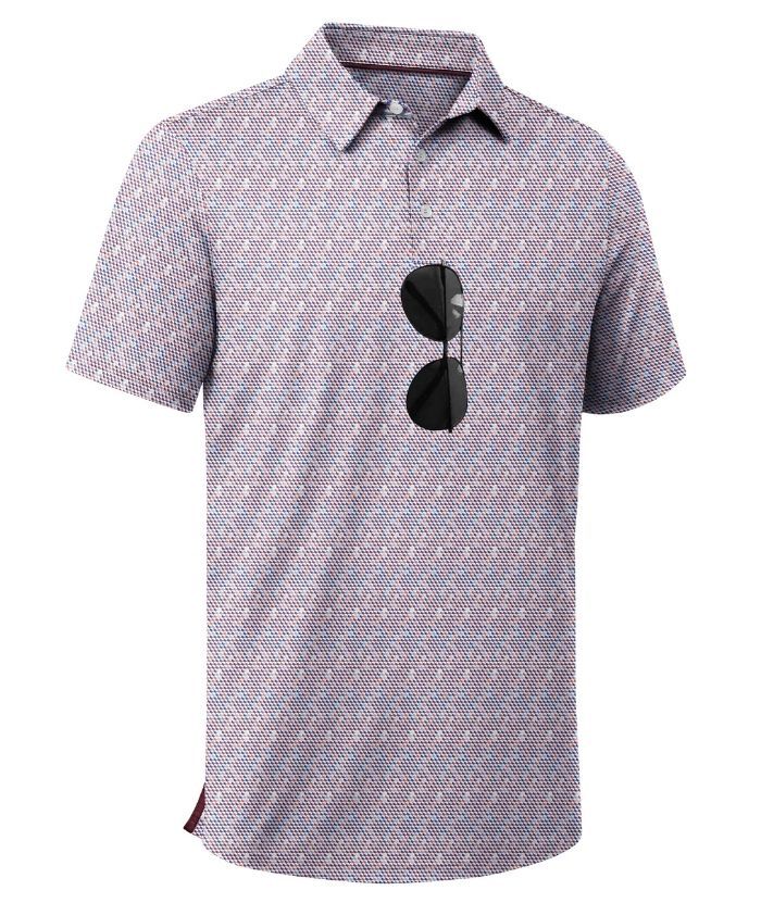 ZITY Men's Button Up Dri Fit Printed Polo Shirt-CUMPO05527
