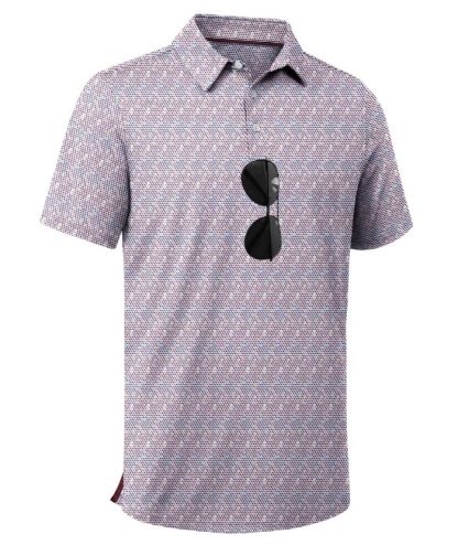 ZITY Men's Button Up Dri Fit Printed Polo Shirt-CUMPO05527