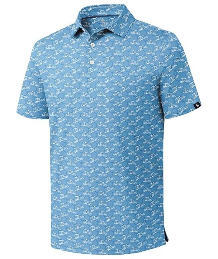 ZITY Men's Button Up Casual Print Polo Shirt-CUMPO06176