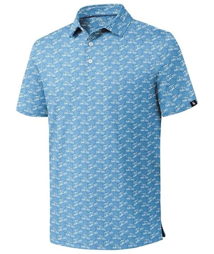 ZITY Men's Button Up Casual Print Polo Shirt-CUMPO06176