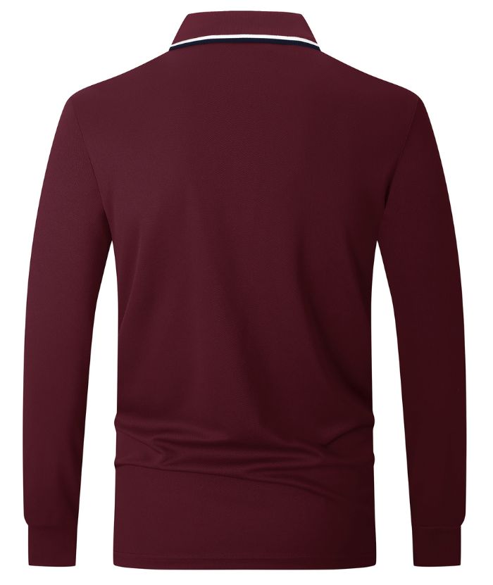 ZITY Men's Dri Fit Long Sleeve Golf Polo Shirt-CEMLP06139