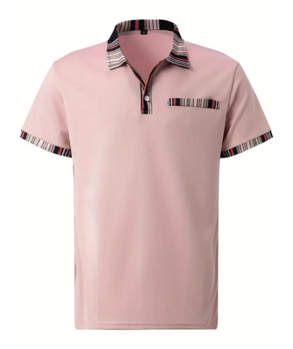 ZITY Men's Striped Collar Golf Polo Shirt-ZPK010465 | Zitysports