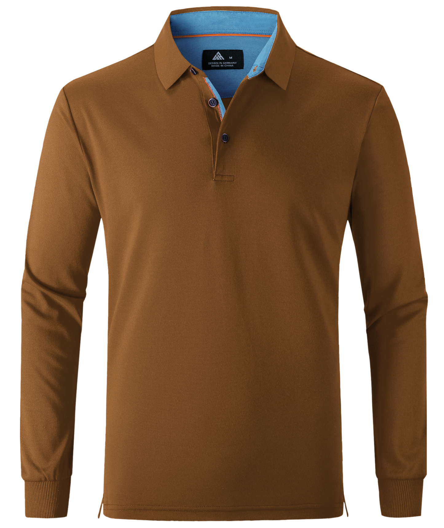 ZITY Men's Button Up Dri Fit Long Sleeve Polo Shirt-CFMPO00095