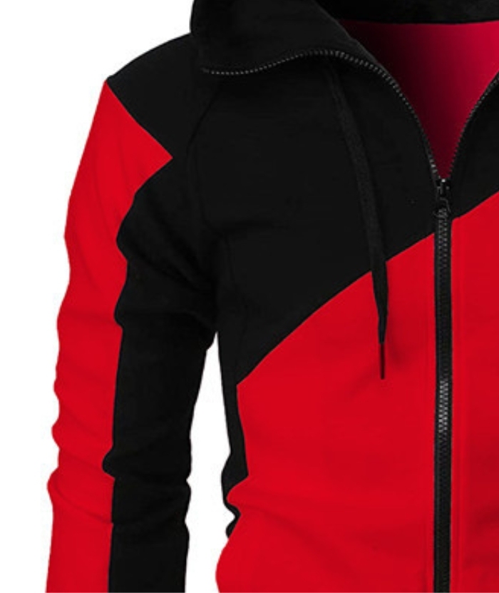 ZITY Men's Color Black Zipper Hooded Long Sleeve Lightweight Hoodie-DUMFH04864 | Zitysports