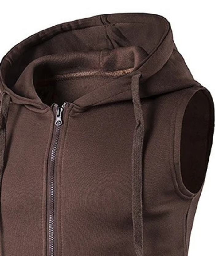ZITY Men's Zipper Pocket Sleeveless Gym hoodie-DUMMG04965|Zitysports