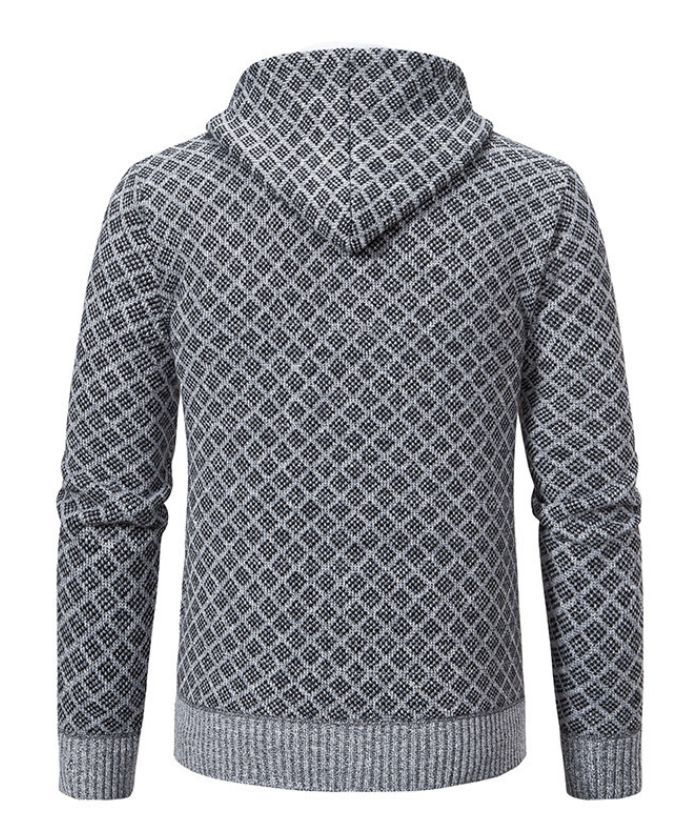 ZITY Men's Knitted Zip-Up Long Sleeve Hoodie-DUMFH05055|Zitysports
