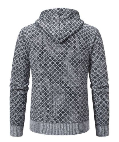 ZITY Men's Knitted Zip-Up Long Sleeve Hoodie-DUMFH05055|Zitysports