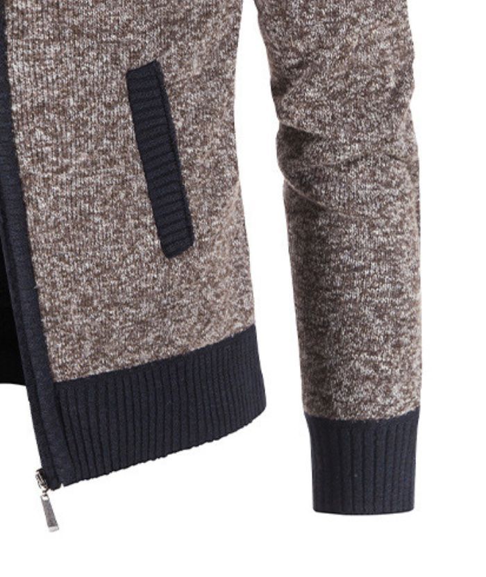 ZITY Men's Knitted Long Sleeve Full Zip Up Plus Size Casual Hoodie-DUMSW05059|Zitysports