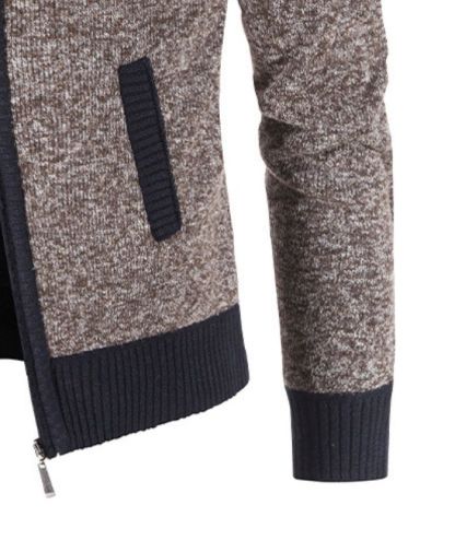 ZITY Men's Knitted Long Sleeve Full Zip Up Plus Size Casual Hoodie-DUMSW05059|Zitysports