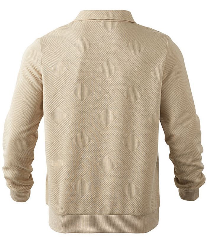 ZITY Men's Long Sleeve Solid Color Casual Polo Sweater-DUMHD05092|Zitysports