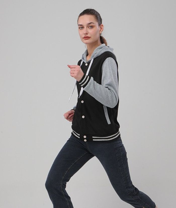 ZITY Women's Plus Size Long Sleeve Button Up Casual Hoodie-DUWHD05075|Zitysports