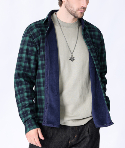 ZITY Men's Oversize Button Up Long Sleeve Plaid Shirt-DUMLT05362|Zitysports