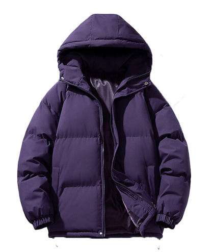 ZITY Men's Full Zipper Solid Color Puffer Jacket-DUMCO05528