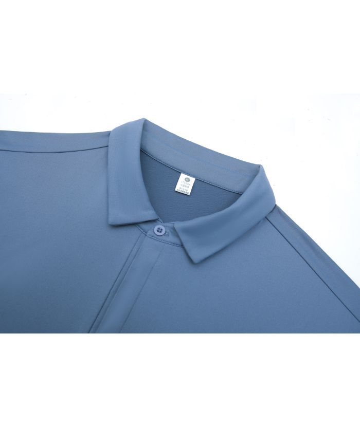 Men's Casual Solid Color Long Sleeve Polo Shirt-8803