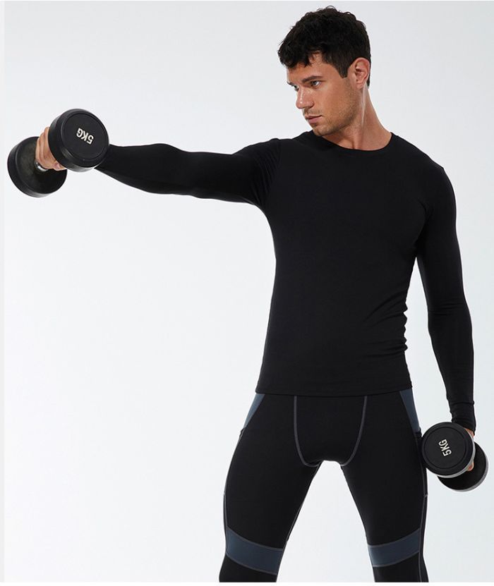 ZITY Men's Long Sleeve Round Neck Compression T-Shirt-DUMLS05951