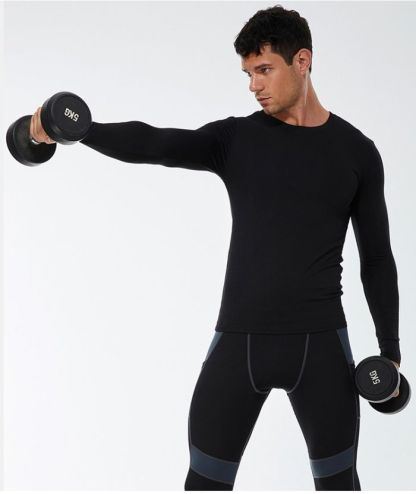 ZITY Men's Long Sleeve Round Neck Compression T-Shirt-DUMLS05951