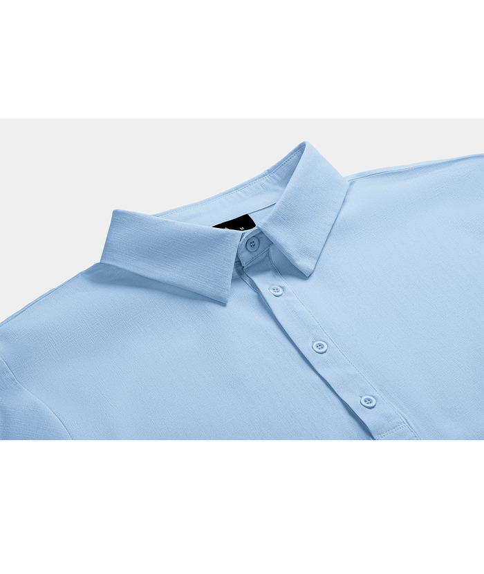 ZITY Men's Long Sleeve Button Up Polo Shirt-CUMLS01287