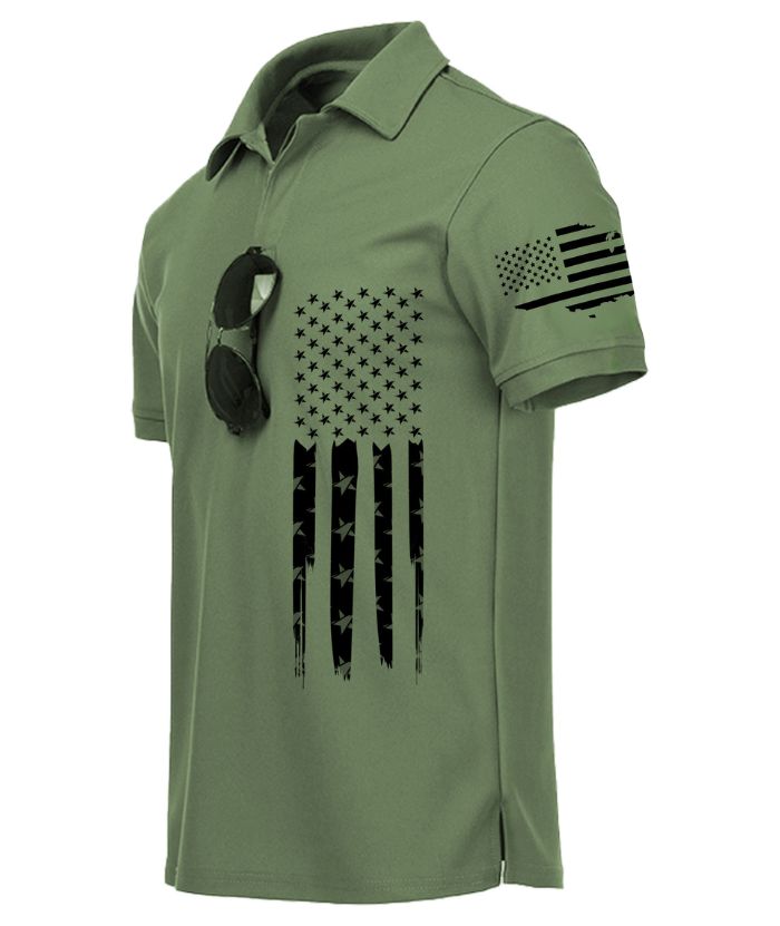 ZITY Men's Button Up Slim Fit Printed Polo Shirt-CUMPO06122