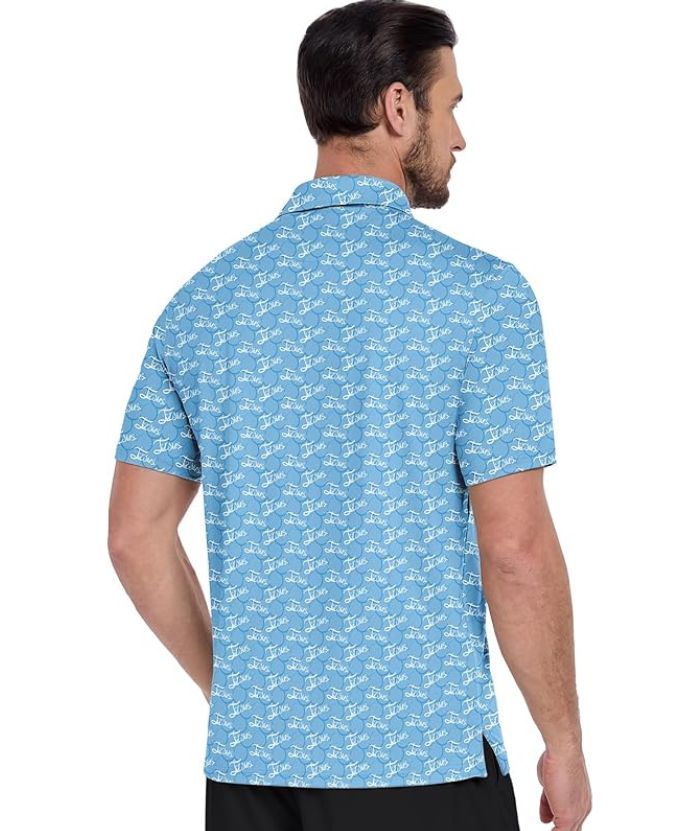 ZITY Men's Button Up Casual Print Polo Shirt-CUMPO06176