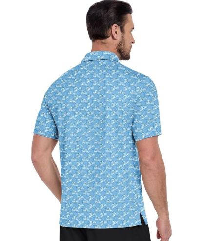 ZITY Men's Button Up Casual Print Polo Shirt-CUMPO06176