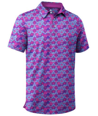 ZITY Men's Button Up Slim Fit Printed Polo Shirt-CUMPO05189