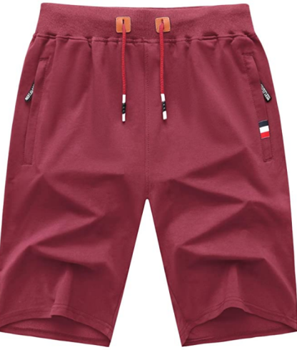 ZITY Men's Zipper Pocket Drawstring Elastic Waist Casual Shorts-AASSY0002