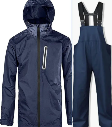 ZITY Men's Waterproof Jacket and Bibs Pants Rainwear-CUMRS03371