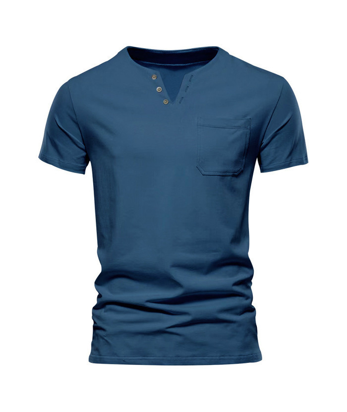 ZITY Men's Summer Casual V-Neck Slim Short Sleeved Trendy T-shirt-ZPK010594|Zitysports