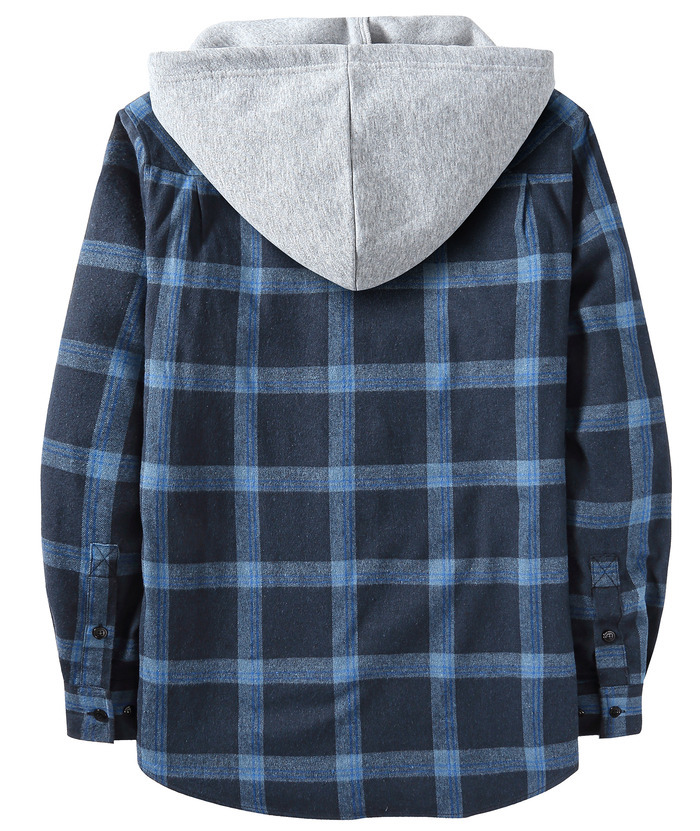 ZITY Men's Plaid Hooded Long Sleeve Button Down Flannel Shirt-ZPK000014 | Zitysports