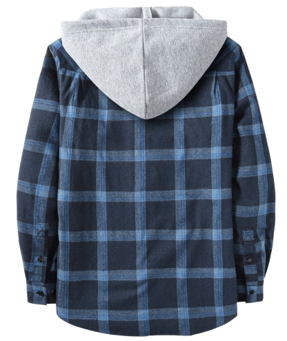 ZITY Men's Plaid Hooded Long Sleeve Button Down Flannel Shirt-ZPK000014 | Zitysports