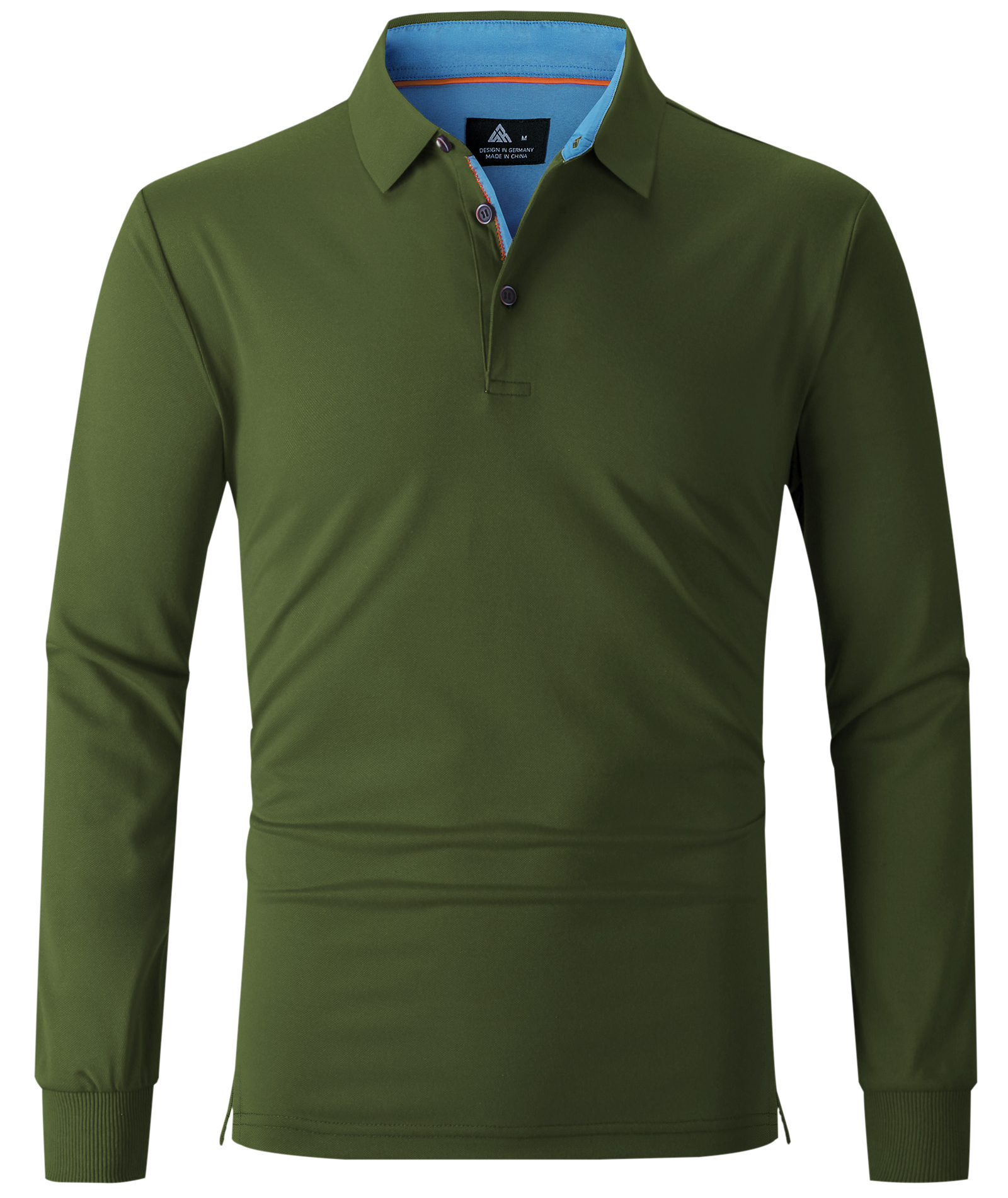 ZITY Men's Button Up Dri Fit Long Sleeve Polo Shirt-CFMPO00095