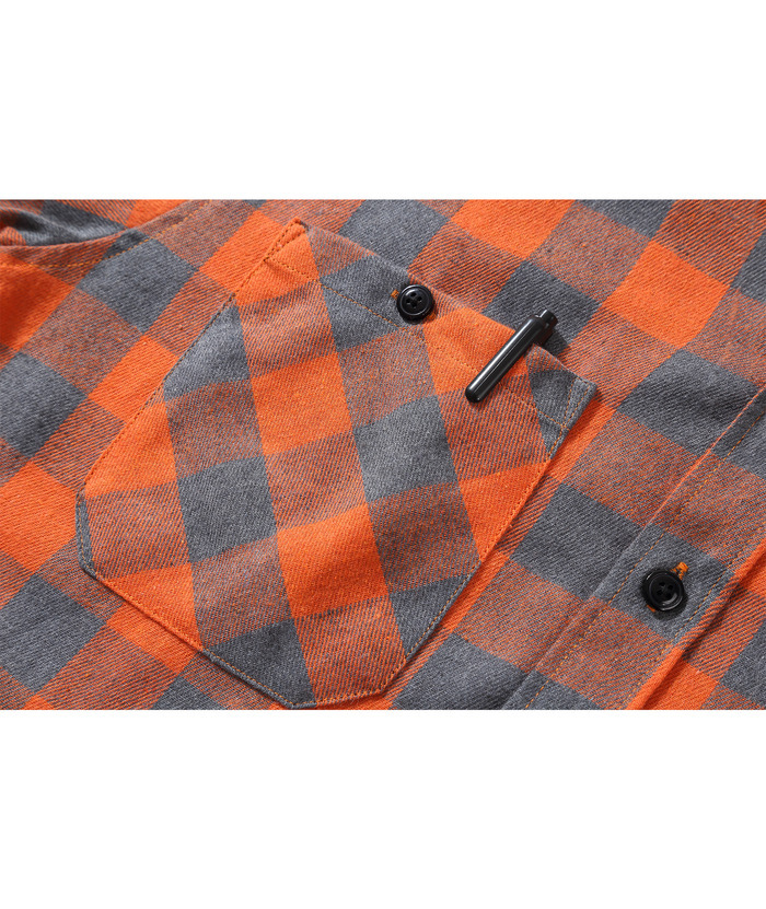 ZITY Men's Plaid Hooded Long Sleeve Button Down Flannel Shirt-ZPK000014 | Zitysports