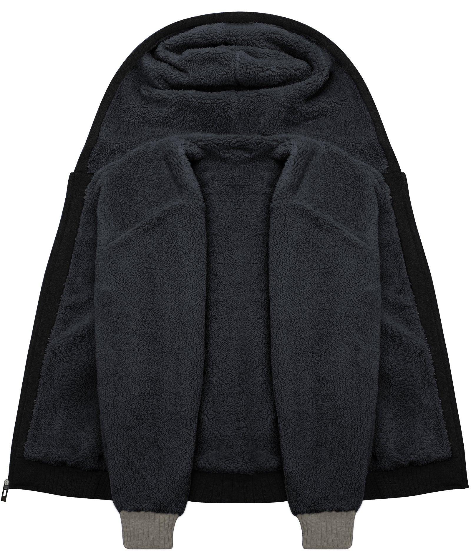 ZITY Men's Full Zip Up Contrast Color Fleece Hoodie-zity1712