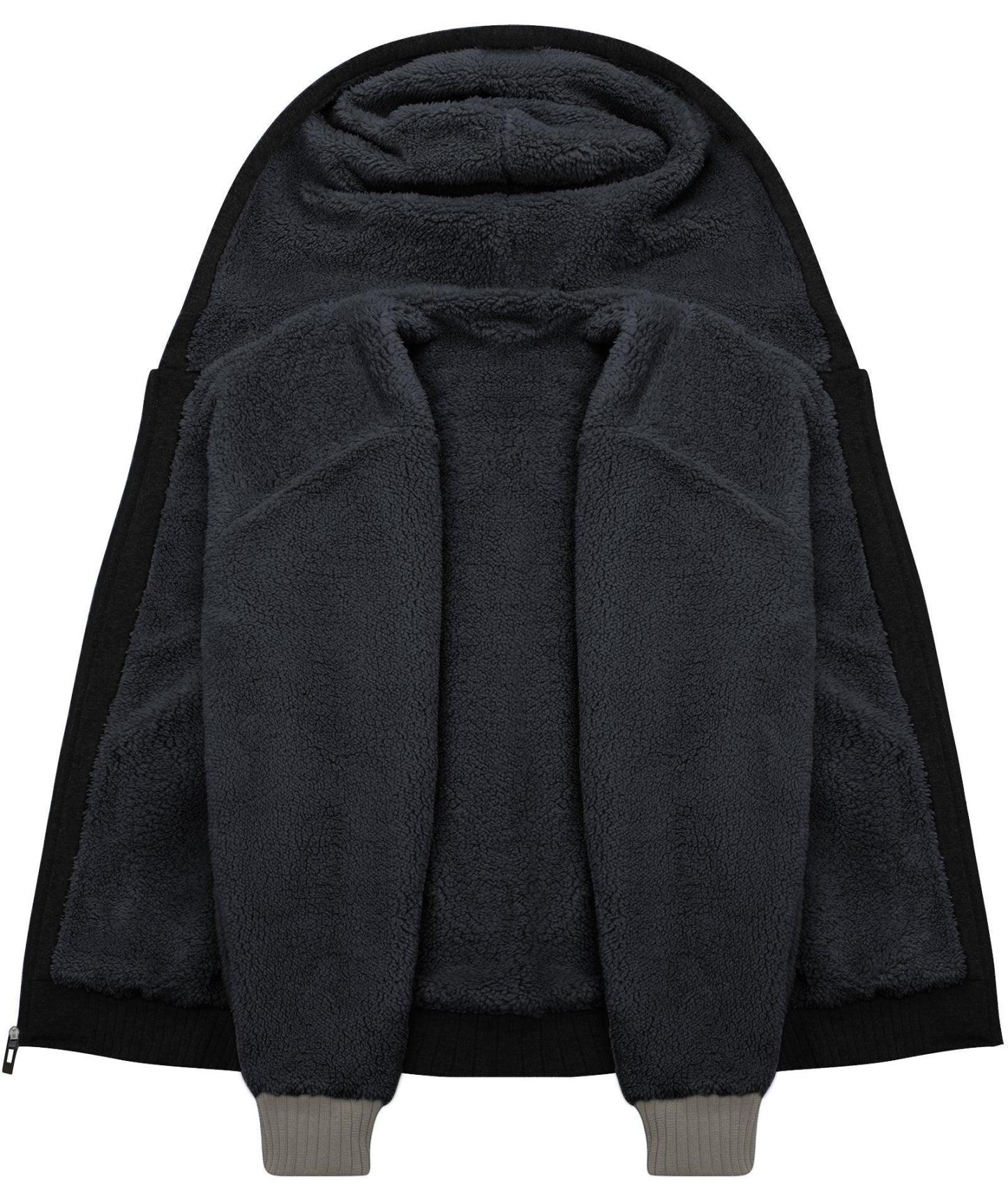 ZITY Men's Full Zip Up Contrast Color Fleece Hoodie-zity1712