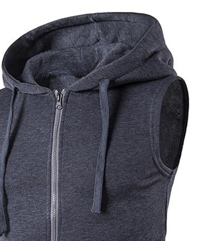 ZITY Men's Zipper Pocket Sleeveless Gym hoodie-DUMMG04965|Zitysports