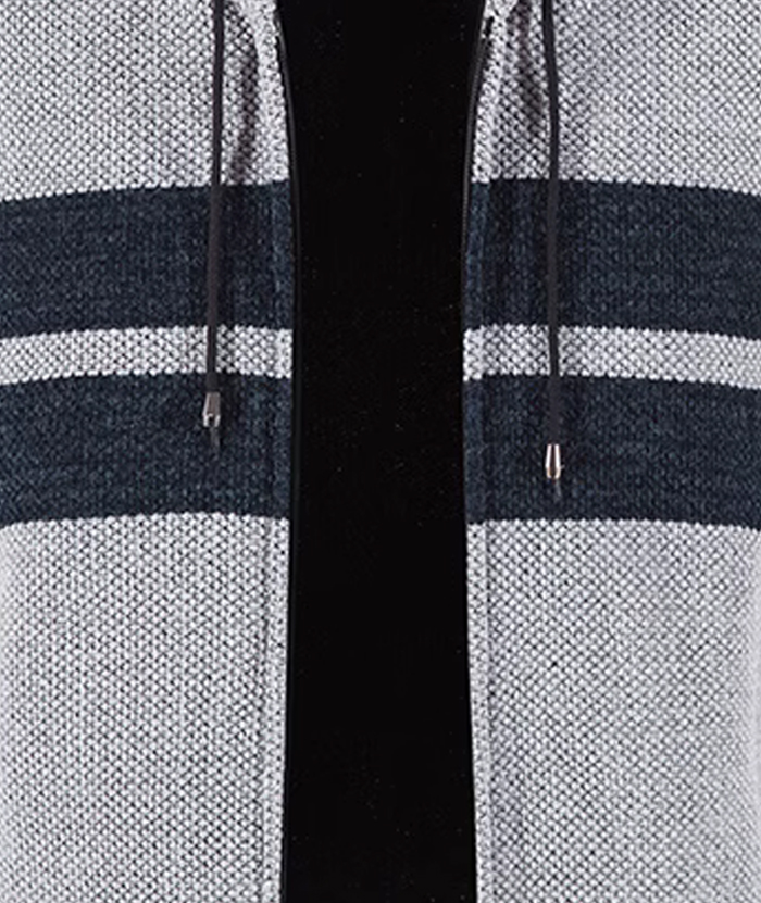 ZITY Men's Knitted Full Zip Slim Fit Warm with Pockets Hoodie-DUMFH05013|Zitysports