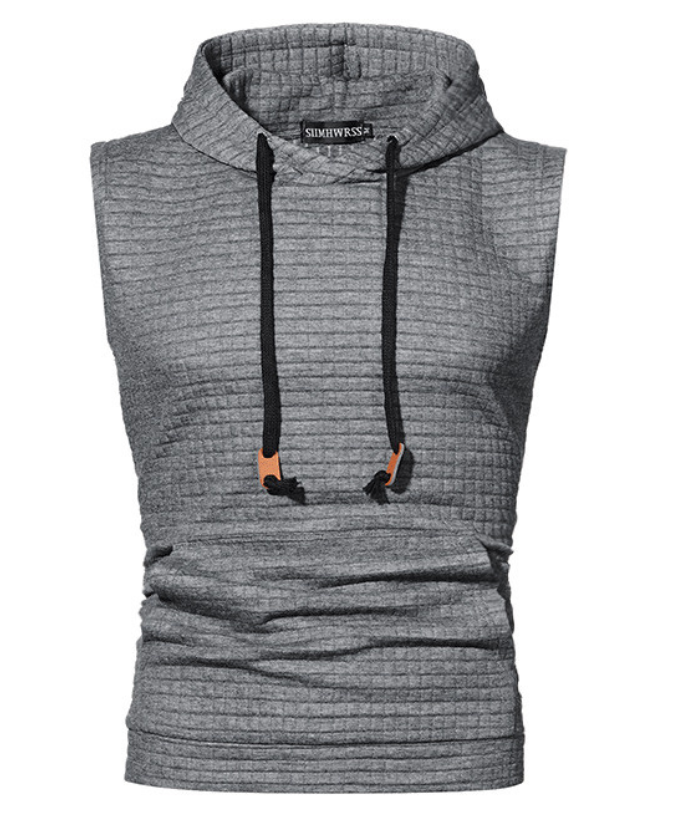 ZITY Men's Plus Size  Solid Color Sleeveless Hoodie-DUMMG05201|Zitysports