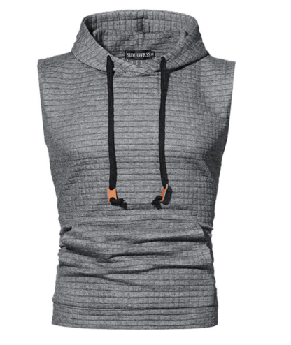 ZITY Men's Plus Size  Solid Color Sleeveless Hoodie-DUMMG05201|Zitysports
