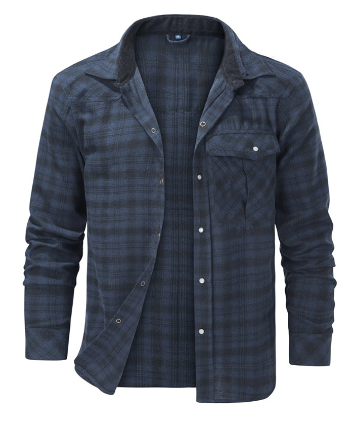 ZITY Men's Button Down Long Sleeved Plaid Flannel Shirt-DUMLT05319|Zitysports